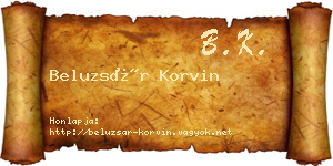 Beluzsár Korvin névjegykártya